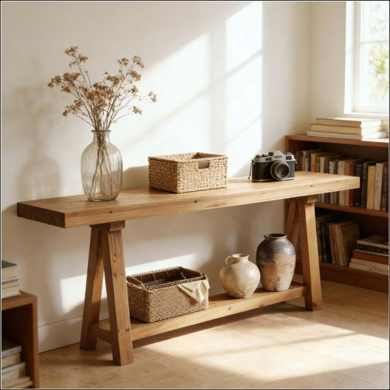 Natural Style Coffee Table,Wood Entryway Table,Stylish Console Table