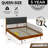 Acacia Astoria Premium Solid Wood Upholstered Bed Frame with Headboard, Mid Century Modern Platform Bed and Upholstered Headboard, Luxurious Comfort-2137205266-2137205265