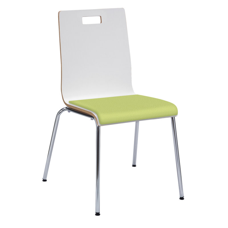 Jive Series Armless Stackable Chair, Green Apple, Silver