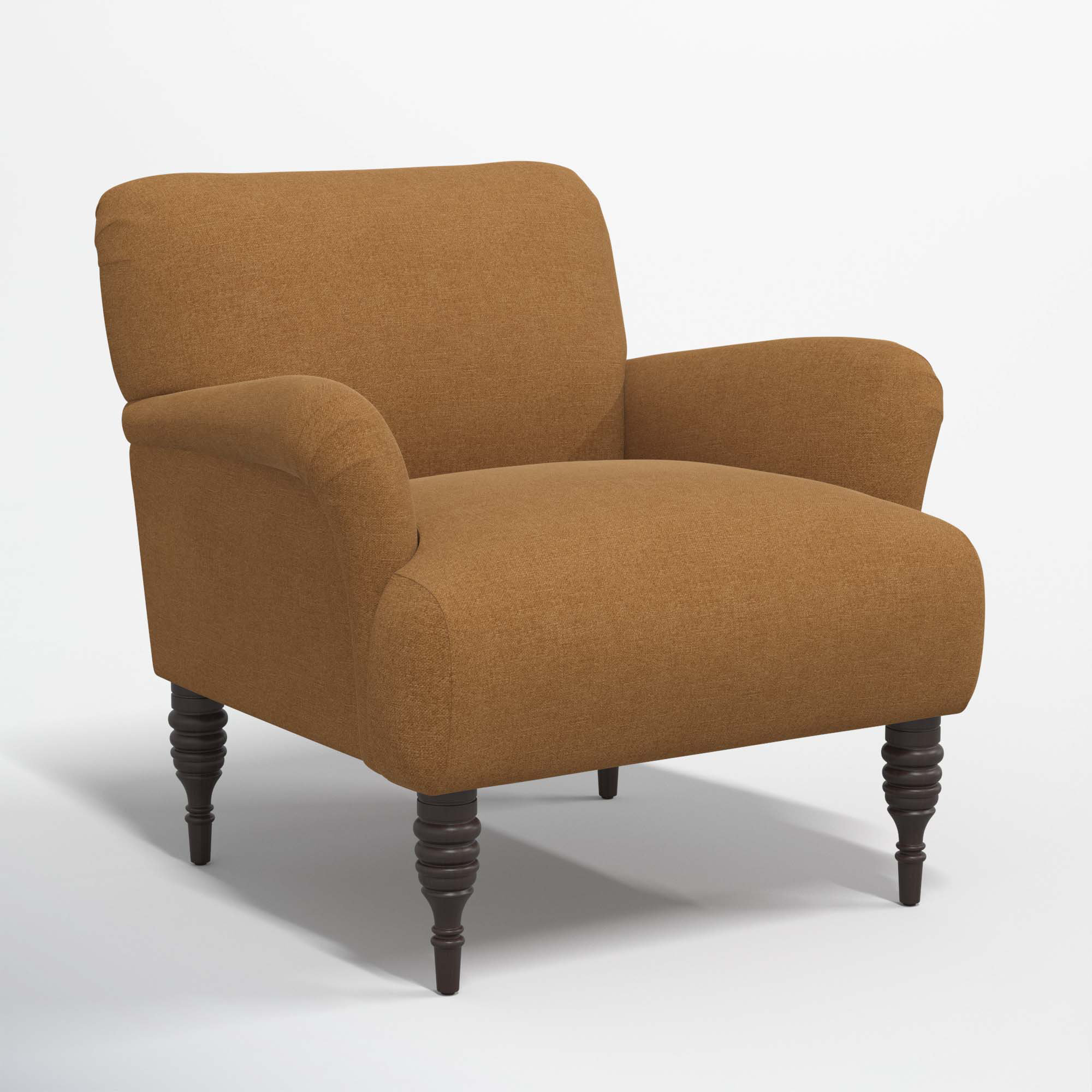 Allura Upholstered Armchair, Textured Amber Linen