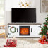 Kristanne 58" W TV Stand with Electric Fireplace and Cabinet/Enclosed storage