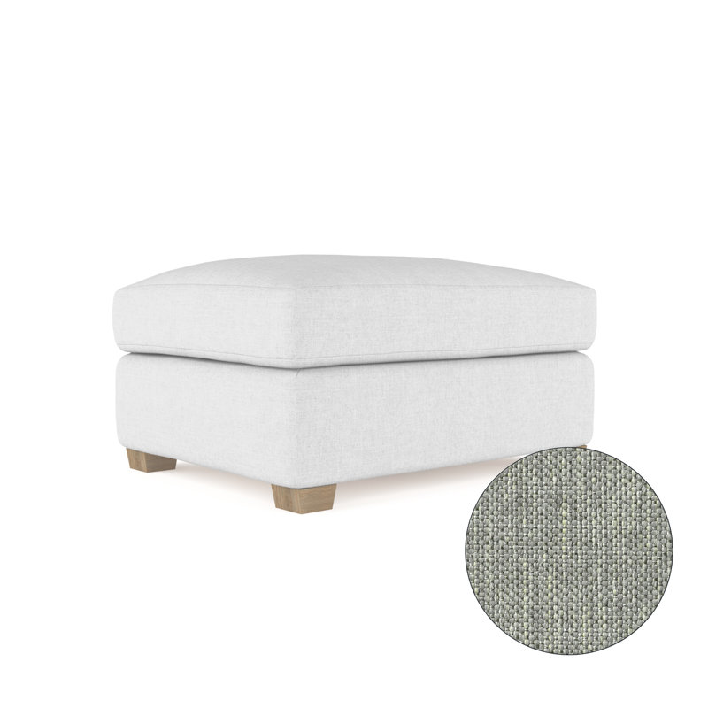 Repose-pieds Thompson, Pebble Weave Linen Haze, Patiné