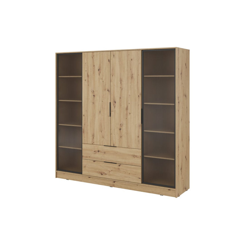 Cayslee 2 Door Manufactured Wood Wardrobe, Oak