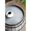 Table d'appoint cylindrique en fer 22,5 x 22,5 x 26 pouces avec finition grise galvanisée et accents rustiques, couvercle amovible pour une double utilisation, rivets de styles de décoration parfaits, style industriel idéal
