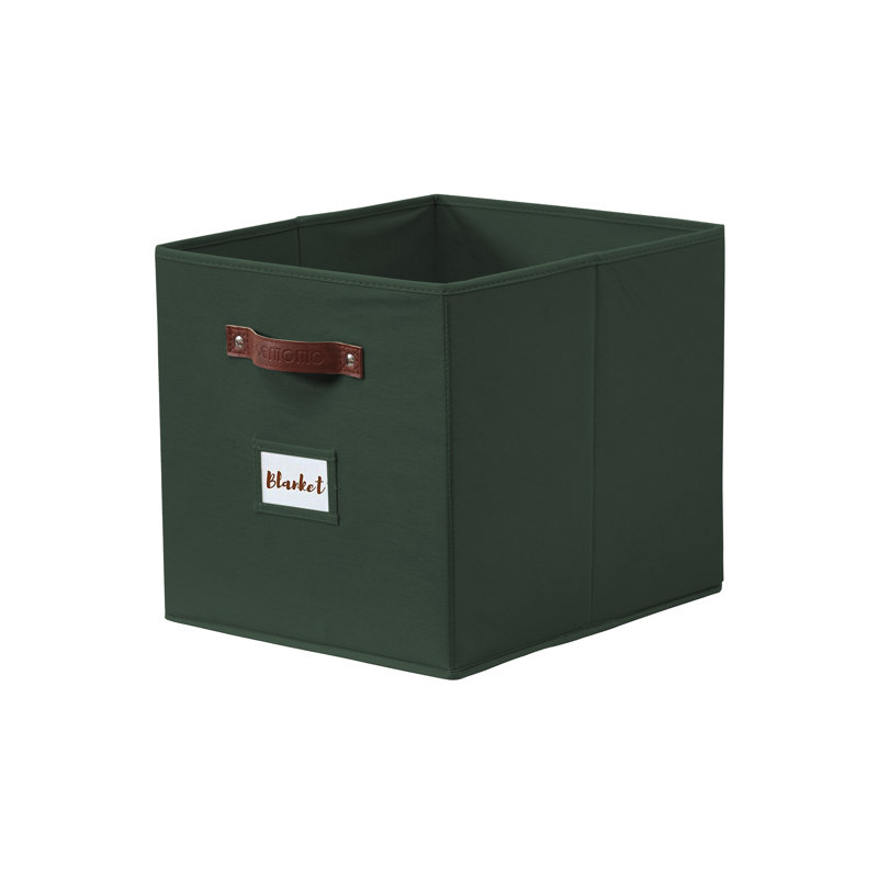 Ensemble de bacs de rangement en tissu, Vert olive