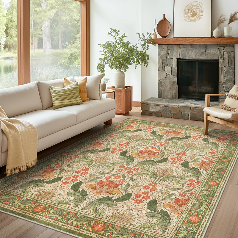 Non-Skid Machine Washable Area Rug, Rectangle 5' x 7'