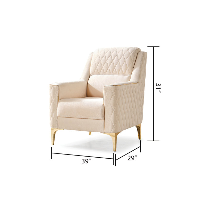 Chaise de style moderne Luna, Ivoire ivoire