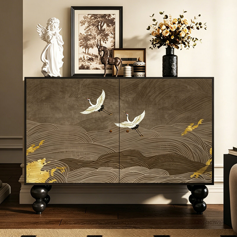 Armoire de rangement compacte en bois massif pour hall d'entrée