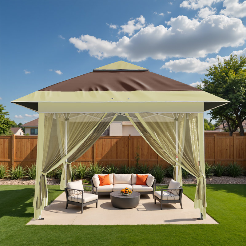 Abri pour abri de jardin Pop Up, 12 pi x 12 pi, Brun