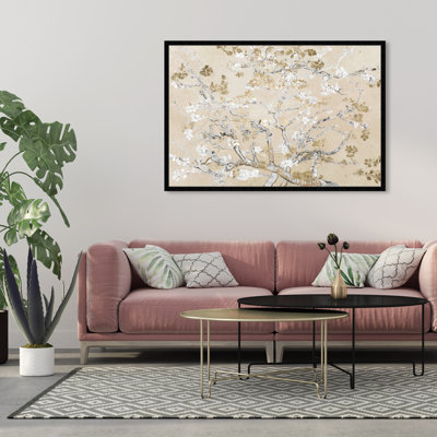 Van Gogh In Golden Blossoms " Van Gogh In Golden Blossoms Tree " Painting Print