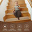 Tapis d'escalier antidérapant pour les marches intérieures en bois en polyester et adhésif réutilisable pour enfants, enfants et animaux de compagnie