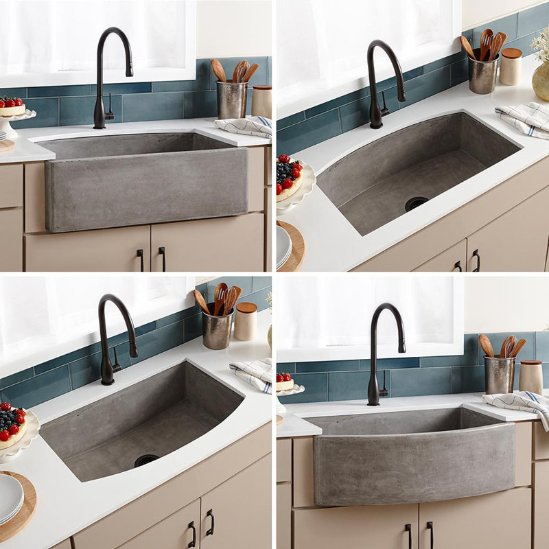 Quartet 33" L x 20.5" W Farmhouse/Apron Kitchen Sink, Ash