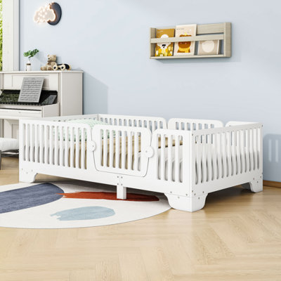 Montessori Floor Bed with Safety Door and Guardrails