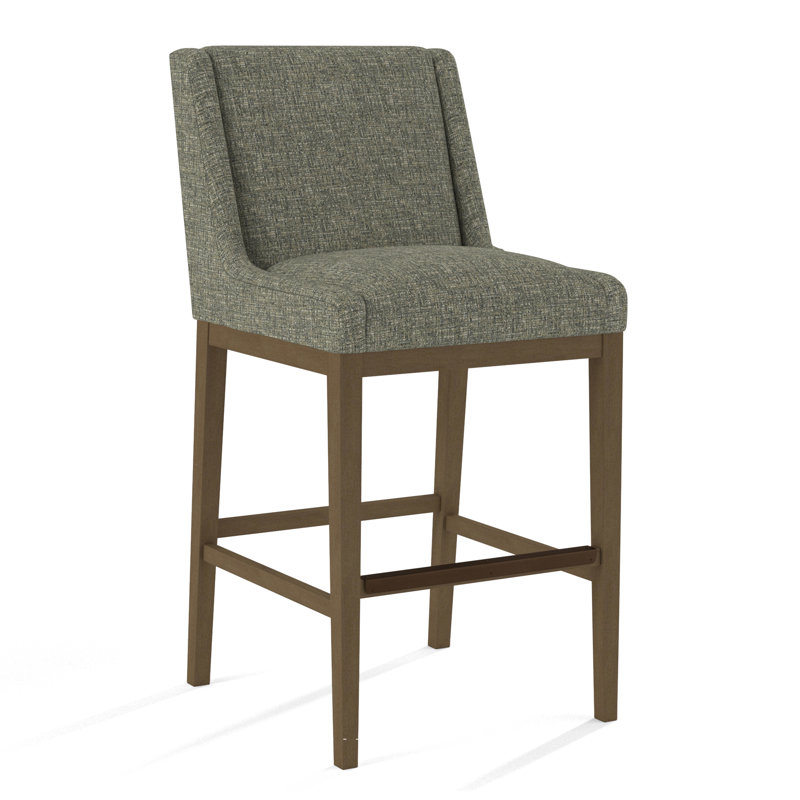 Upholstered Stool, Salvador Butter, Weathered Gray
