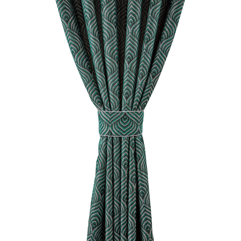 Marmaduke Cotton Blend Blackout Curtain Pair, 167 W x 228 D cm, Green