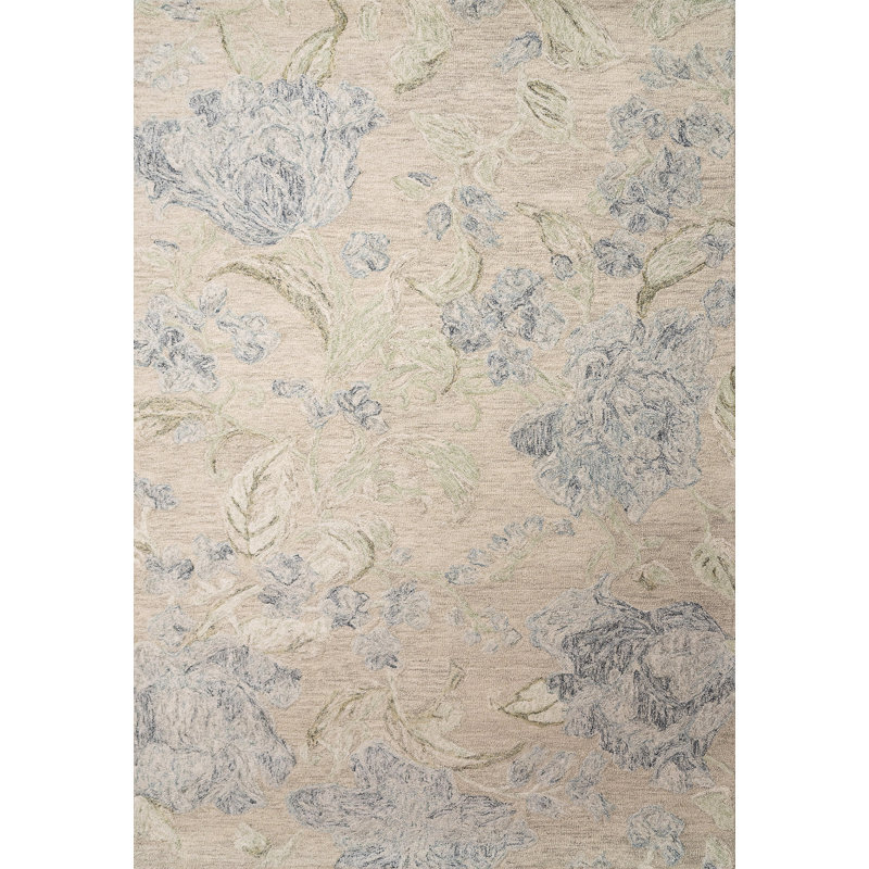 DAISY 9096-845 BEIGE/SAGE, Rectangle 9' x 12'