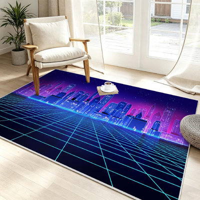 Tapis d'intérieur rétro clair et lavable à la machine