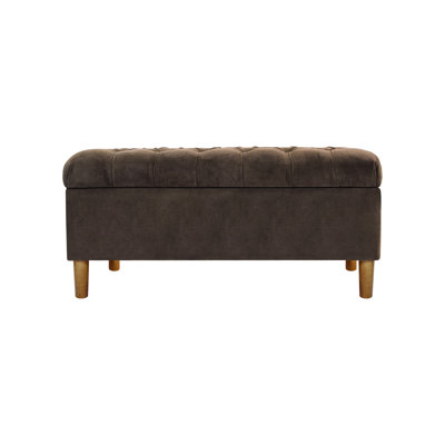 Banc de rangement à couvercle rabattable rembourré