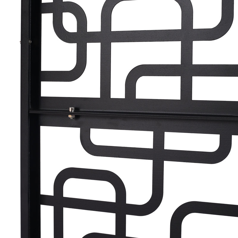 76 "H48" l écran d'intimité pour terrasse en métal, élégant, noir, Noir