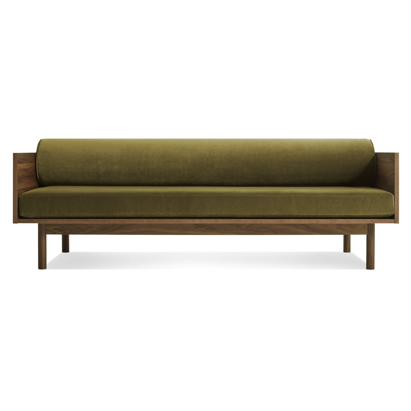 Souvenir 87'' Upholstered Sofa, Walnut, Bella Loden Performance Velvet