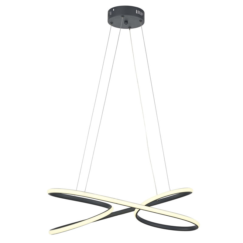 Lustre géométrique unique à 1 lumière Preas, H 31 po x l 24 po x P 24 po, Or