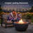 27'' MGO Propane Outdoor Fire Pit with Lightweight Concrete Finish, 40000 BTU Round Fire Pit Table with Steel Burner & Lava Rocks for Patio Backyard-296100992