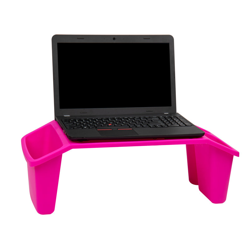 22.25" W Kids Lap Desk, Activity Tray, Drawing, Stackable, Portable, Plastic, Pink