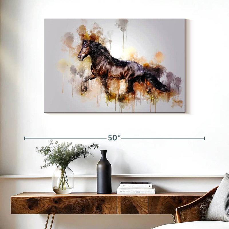 Black Horse Running, 26" H x 39" W