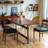 Trinese Cherry Rectangular Solid Wood Top with Stainless Steel Base Dining Table-761274214