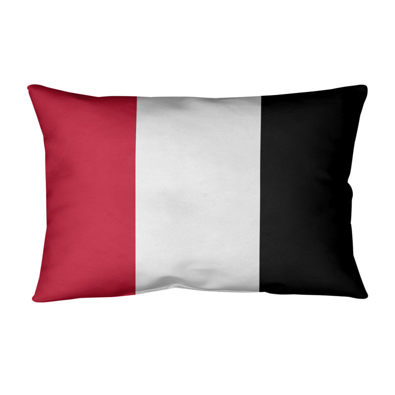 Housse de coussin lombaire Atlanta, Atlanta, Cramoisi d'Alabama / noir