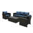 Outdoor Wicker 3 - Person Conversation Sets with Cushions-42388793