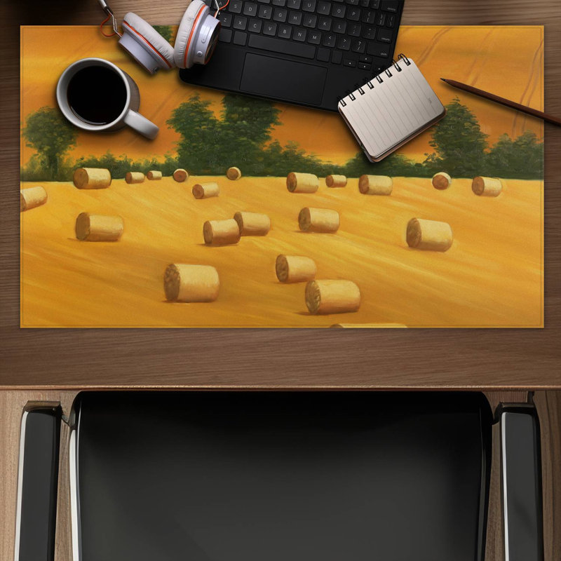 Hay bale fields - 14.00"x24.25" Desk mat