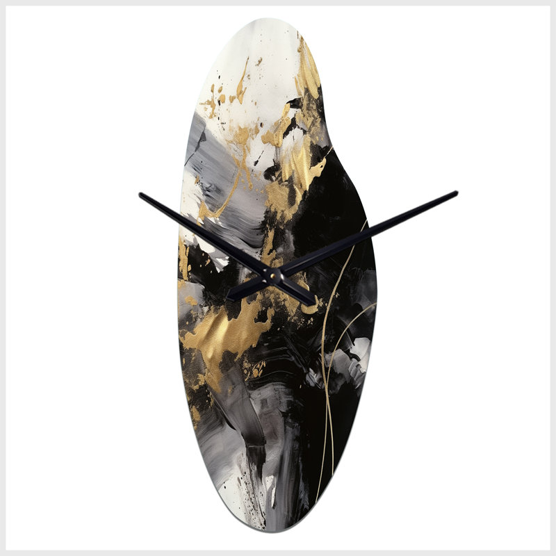 Horloge murale incurvée abstraite moderne Kapur, Grand