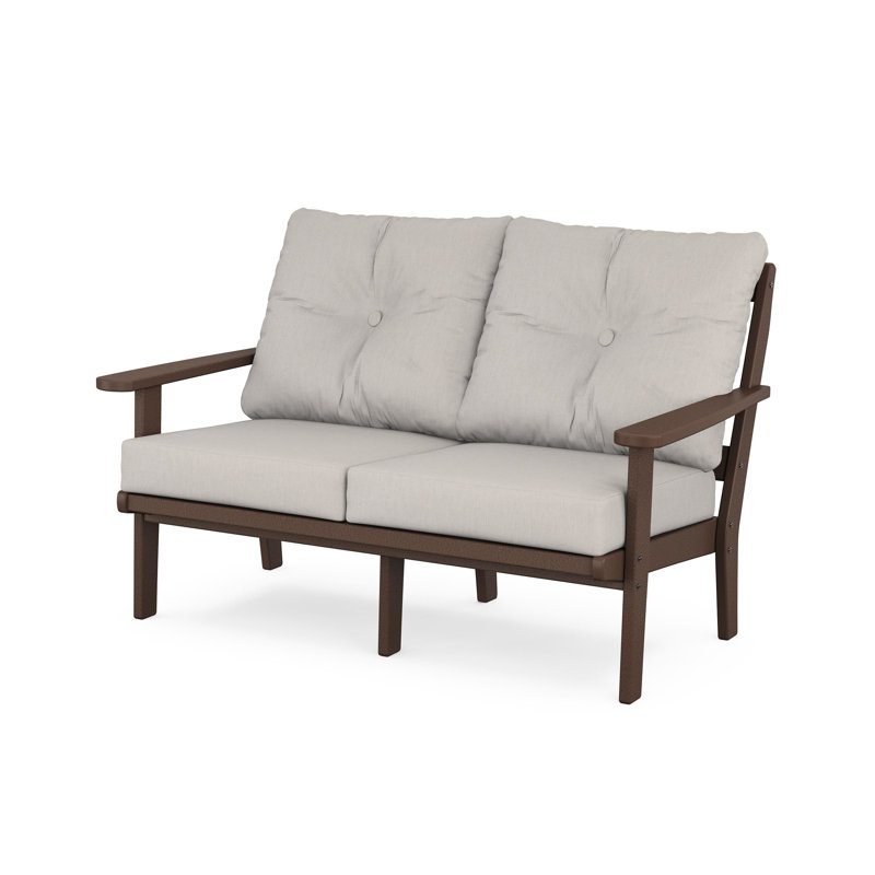 Mission Deep Seating Loveseat, Teak, Navy