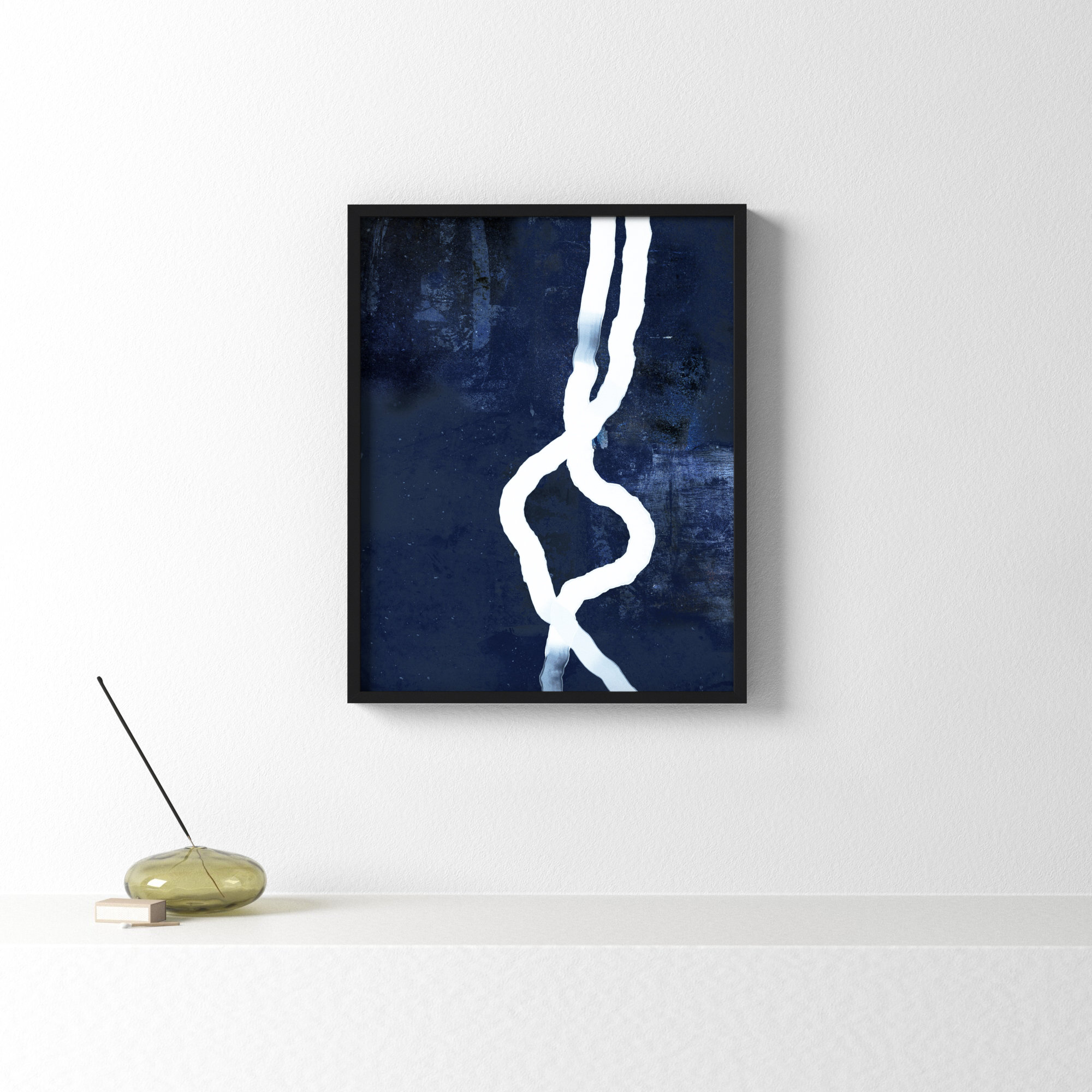 White Rope 3 by Jacques Pilon, 20" H x 16" W, Black