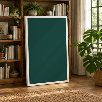 Deep Teal Field Minimalist - Wrapped Canvas