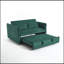 Canapé-lit convertible futon 3 en 1, petite causeuse en velours de 55 po avec 2 coussins, dossier inclinable, poches latérales pour le salon, canapé-lit-410706681