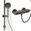 Barre de douche en aluminium 22,8 po avec 2 jets gris et bronze industriel