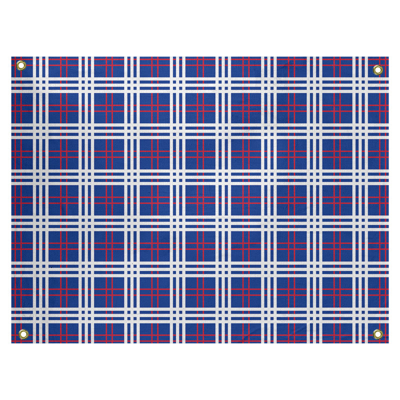 Tapisserie de luxe en polyester New England, H 59 po x l 80 po, Bleu marine / rouge / blanc