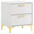 in White and Gold 2-Drawer Rectangular Nightstand
