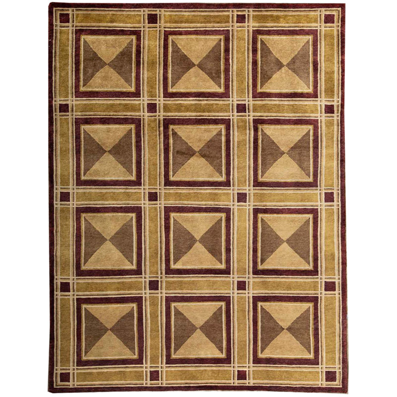 Tapis rouge noué à la main de haute qualité