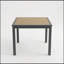 Table de patio d'extérieur carrée en aluminium de 35,4 po, résistante aux intempéries, à lattes en HDPS