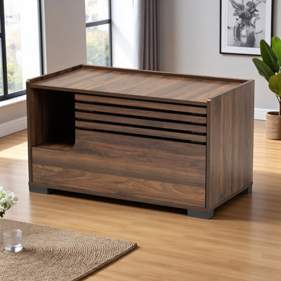 Vision Finished Cat Litter Box Cover House in Walnut Brown