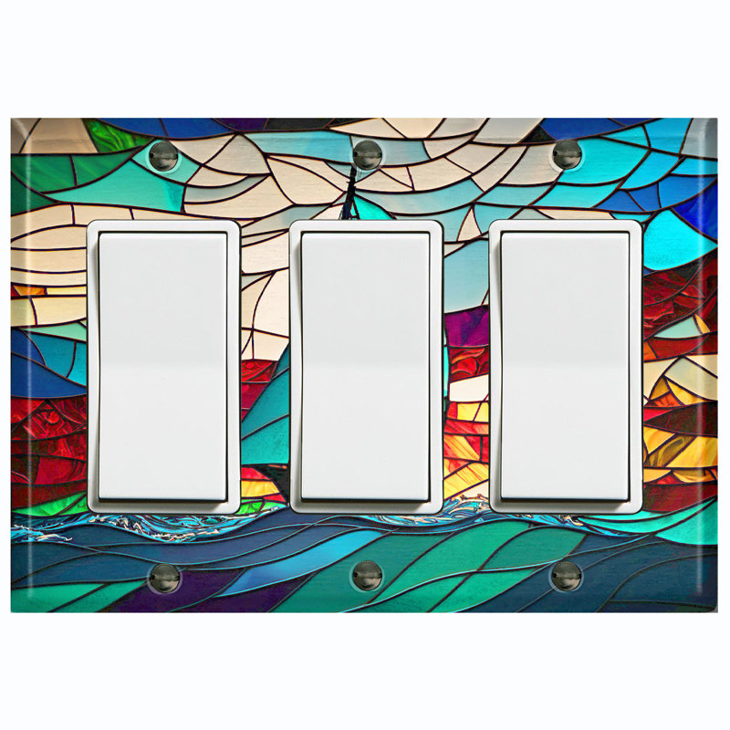 Nature Themed 3 - Gang Rocker Standard Wall Plate
