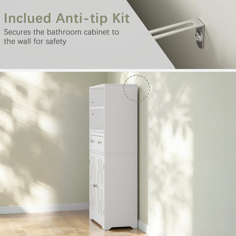 Freestanding Storage Cabinet with Drawer & Doors