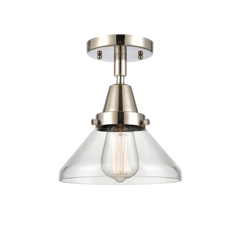 Plafonnier semi-encastré en verre Amede, Transparent, Nickel poli