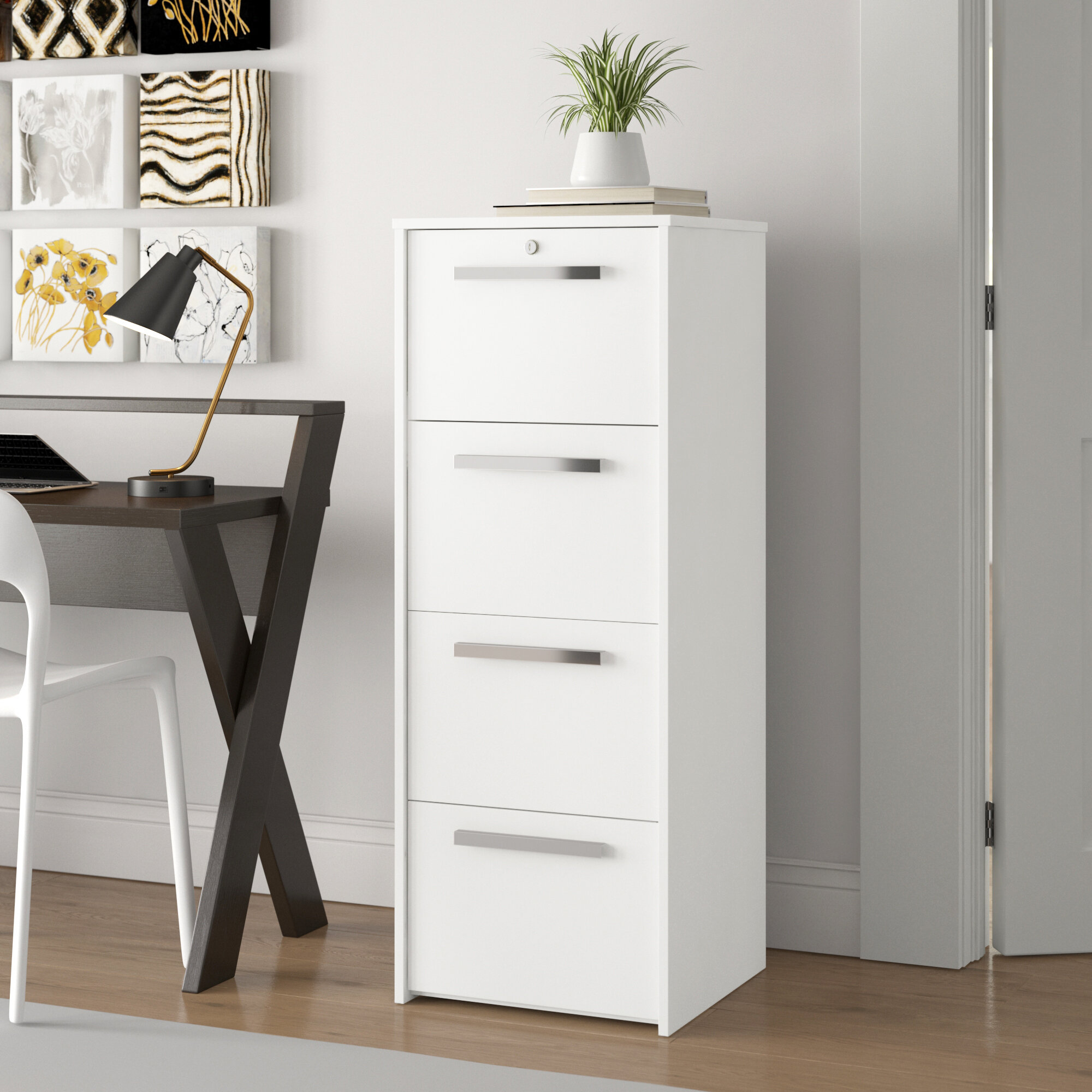 Dahle 2-Drawer Vertical Filing Cabinet Mercer41 Color: White