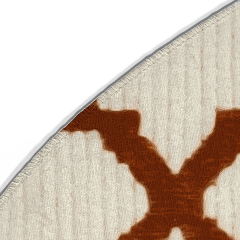 Tapis intérieur et extérieur beige Trellis, Rond 5 pi
