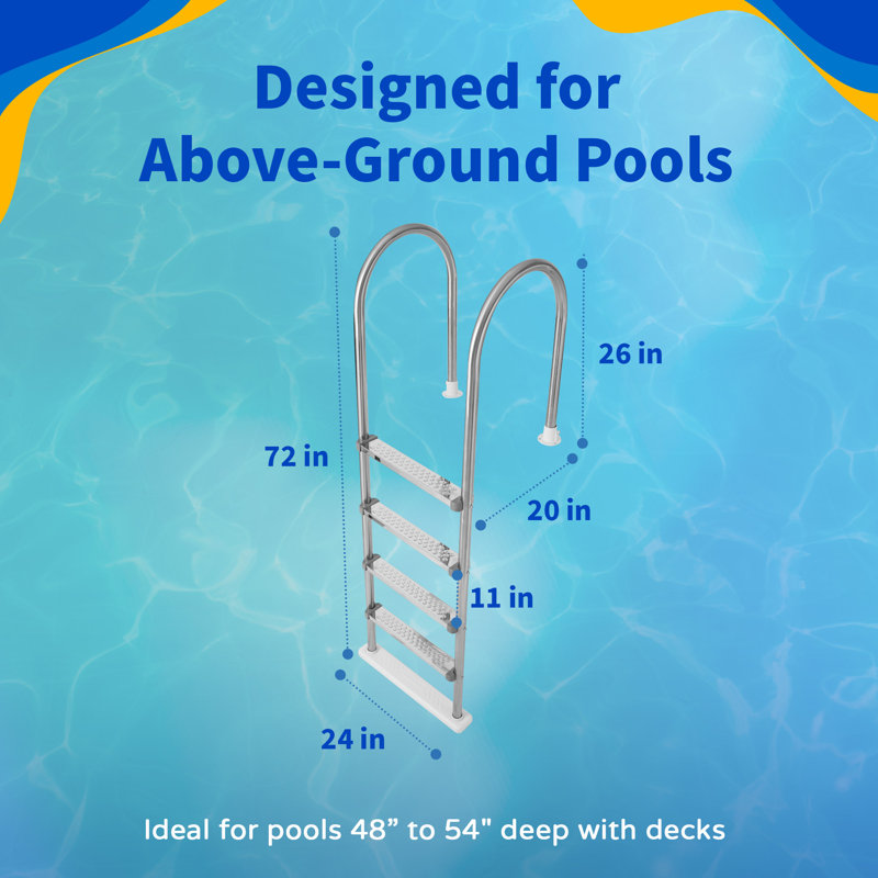 Premium Stainless Steel In-Pool Ladder for Above Ground Pools