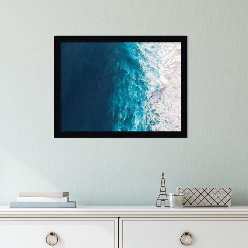 Seascape Of Splashing Waves by The Creative Bunch Studio, Black, 13" H x 17" W x 1" D